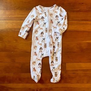 Caden Lane Puppy Love Zipper Footie Pajamas